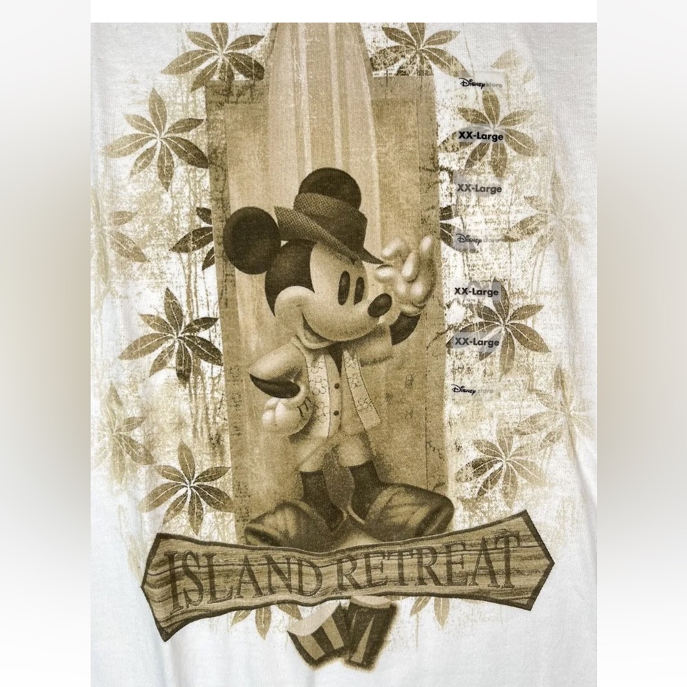 Vtg Disney Store T-Shirt Mickey Mouse "Island Retreat" NWT Size XXL